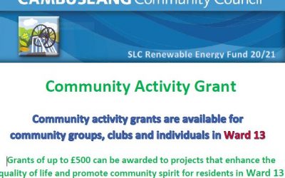 New Cambuslang Community  Activity Grant Scheme!